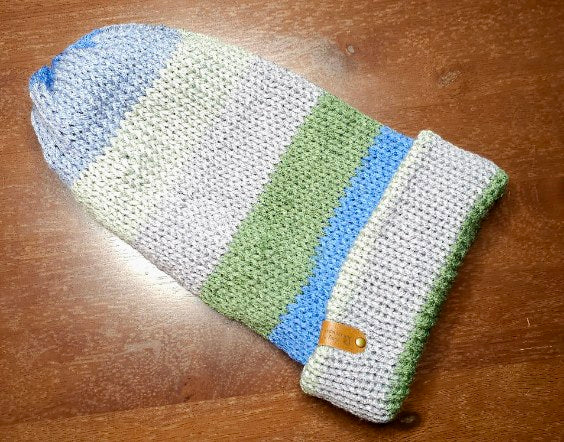 Scrap Yarn Beanie with a brim